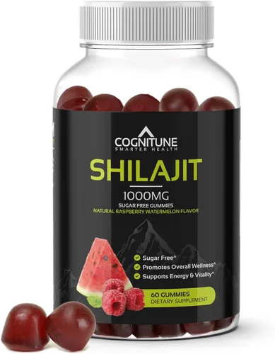 Gomitas Shilajit – Suplemento puro de Shilajit del Himalaya con ácido fúlvico – 1000 mg natural Shilajit Pure Energy Support – Sabor frambuesa