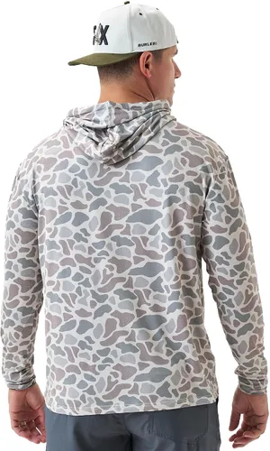 Vista 2 de Burlebo Sudadera de rendimiento para hombre – Prenda de manga larga ligera, ajuste atlético, absorción de humedad, protección solar Camuflaje