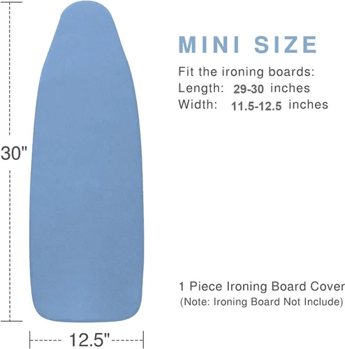 Vista 2 de VividPaw Funda y almohadilla pequeña para tabla de planchar de 12.5 x 30 pulgadas, borde elástico, revestimiento de silicona, resistente a
