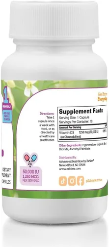 Vista 4 de Zahler - Vitamina D3 avanzada de 50000 UI Cápsulas Kosher Apto para vegetarianos Vitamina D para apoyo inmunológico, hueso, dientes y músculos