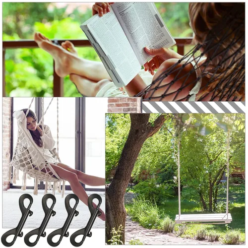 Vista 4 de Ferraycle 8 ganchos de doble extremo, broches de perno, aleación de zinc pesada, multiusos, clips de doble cara, clip de metal, soporte para llaves