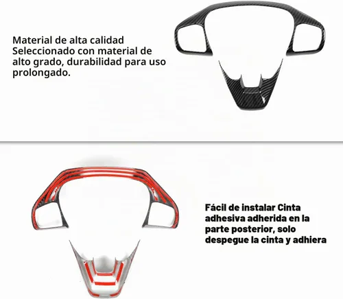 Vista 5 de Linskip Moldura de volante de fibra de carbono para Ford Bronco Sport 2025, 2024, 2023, 2022 2021, fundas para volante para Bronco Sport, accesorios