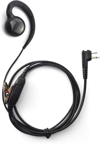 PROMAXPOWER Auricular giratorio en forma de C de 1 cable con micrófono de botón PTT para Motorola Radio bidireccional Walkie Talkies Mag One BPR40,