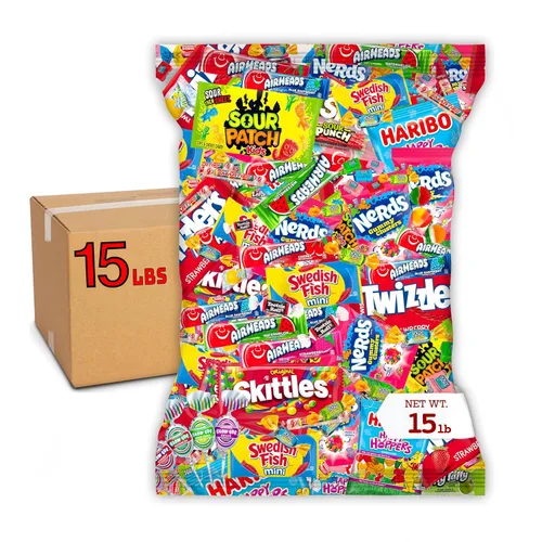 Vista 2 de Paquete variado de caramelos a granel, caramelos de 2 libras, caramelos envueltos individualmente CandyBulk, caramelos, rellenos de piñata, rellenos