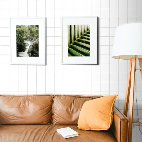 Vista 4 de HOMEART Azulejo cuadrado blanco para salpicaduras, 6 hojas autoadhesivas y brillantes para salpicaduras de pared para cocina, baño