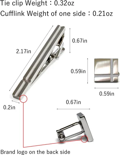 Vista 4 de TAVARAT Tie Clip Tie Clips for Men Tie Bar Tie Pin Cufflinks for Men Tps-031-039R