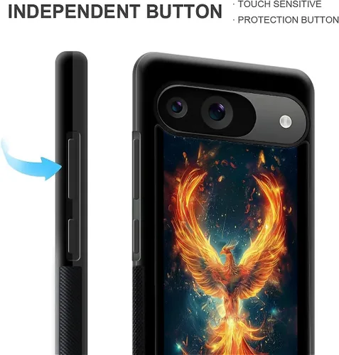 Vista 1714 de Compatible con Google Pixel 4A 5G Mobile Case Creative Acrylic Panel trasero Silicona Protección Grip especialmente diseñado para Google Pixel 4A 5G