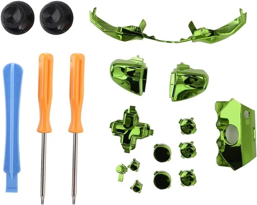 Diyeeni Kit de botones y herramientas de repuesto para joystick Xbox 360, controlador Xbox 360, juego de destornilladores LB RB LT RT (verde)