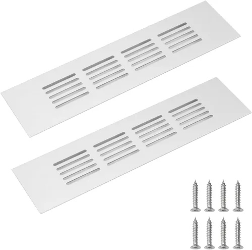 Vista 10 de Geesatis Cubiertas de ventilación para piso, gabinete, pared, techo – Rejilla de aluminio resistente a la oxidación con tornillos, paquete de 2