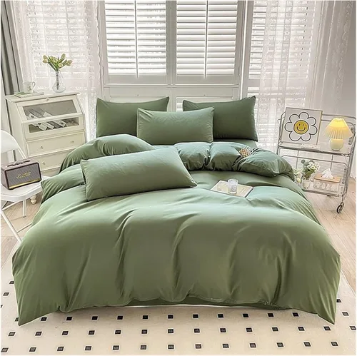 Vista 14 de Cama, Queen/L Negro Color Sólido Algodón Funda Nórdica Funda Nórdica