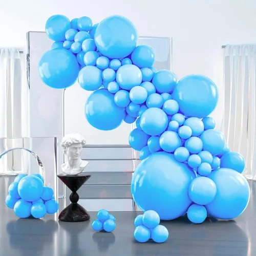 Vista 123 de PartyWoo Globos plateados de 100 piezas de diferentes tamaños de 18, 12, 10, 5 pulgadas, kit de arco de globos plateados para cumpleaños
