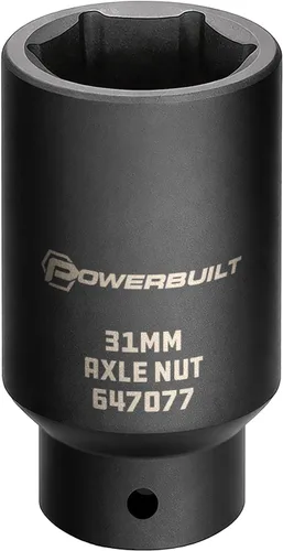 Vista 11 de Powerbuilt 647076 - 647076 - Toma de tuerca de eje de 1.142 in, punta extra profunda, quitar tuercas del eje del eje de la rueda delantera, orificio