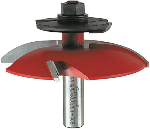 Freud 99-569 Broca de panel elevada de 3-12" (diámetro) con cortadores con vástago de 12", radio grande de 1-12"