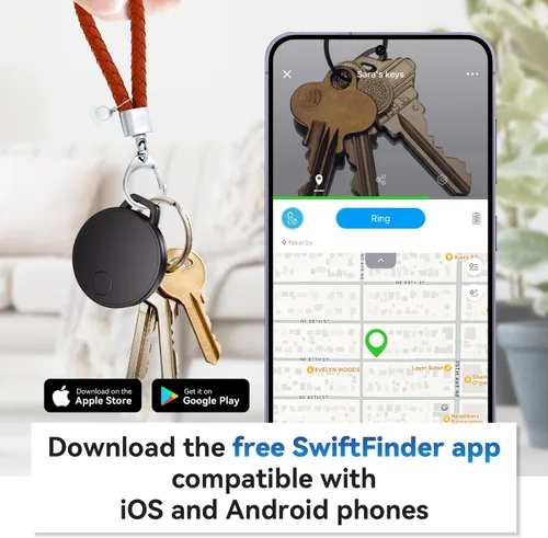 Vista 3 de Buscador de llaves, rastreador Bluetooth y localizador de artículos para llaves, bolsas y más; localizador de teléfono, compatible con Android e