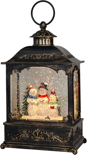 Vista 9 de GenSwin Globos de nieve de Navidad con música, cable recargable USB y temporizador, decoración de faroles de Navidad para interiores, 1 caja