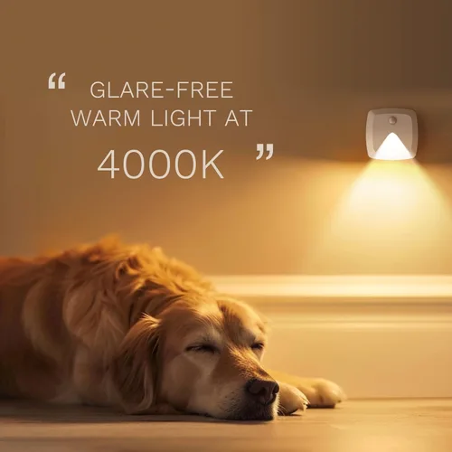 Vista 6 de innofox Paquete de 6 luces adhesivas con sensor de movimiento, luz nocturna LED blanca cálida, luces de escalera adhesivas en cualquier lugar, luz