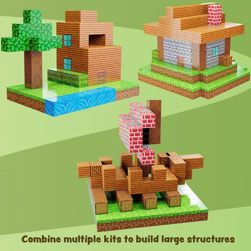 Vista 7 de BrainSpark 100 Piezas Cubos Magnéticos de Píxeles Paquete Mundial Bloques de Construcción STEM para Niños Juguetes Educativos Montessori Conjunto
