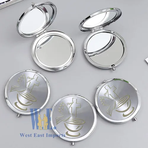 Vista 6 de Bautismo Maquillaje Compacto Espejo Favores (12 PCS) Bautizo Recuerdos 1ª Comunión Espíritu Santo
