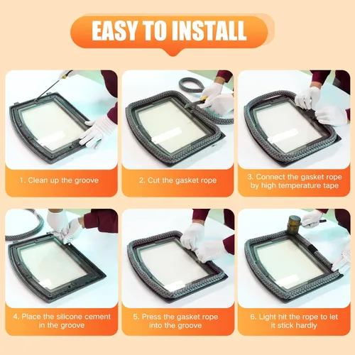 Vista 3 de Cemento para junta de puerta de estufa de leña, adhesivo resistente a altas temperaturas, material de silicona, negro, 3.5 onzas líquidas