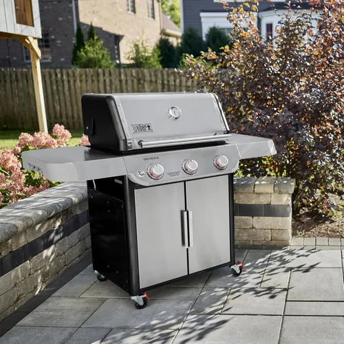 Vista 7 de Weber Genesis S-315 Parrilla de gas natural para asar al aire libre, 3 quemadores, acero inoxidable