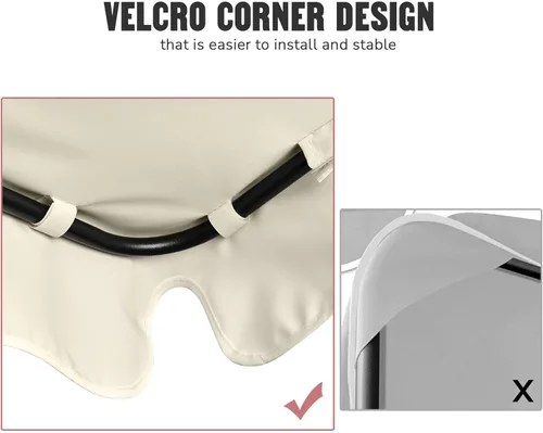 Vista 8 de Yescom - Cubierta de repuesto para toldos de sillas oscilantes UV30 + 180 gsm, Beige