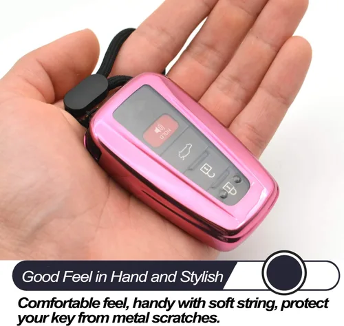 Vista 4 de MECHCOS Compatible con Toyota Camry RAV4 Highlander 4Runner Corolla Mirai Avalon C-HR Prius C V Prime AWD-e 86 Funda Protectora de Silicona Rosa TPU