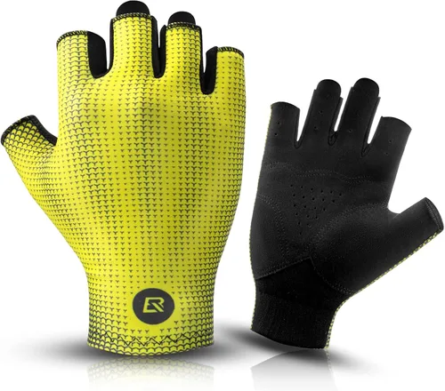 ROCKBROS Guantes de ciclismo de medio dedo para hombre, antideslizantes, ligeros, transpirables, para bicicleta de carretera, MTB, ciclismo, guantes