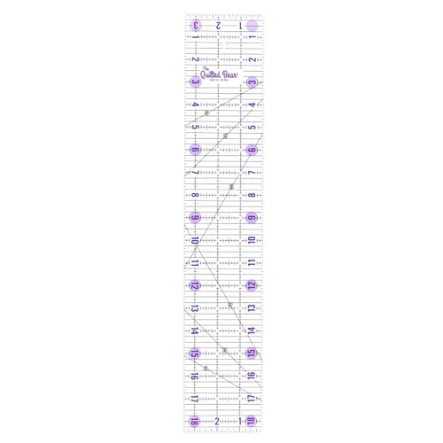 Vista 12 de The Quilted Bear Reglas de Acolchado - Regla Acrílica Transparente Antideslizante para Acolchado, Patchwork y Costura con Líneas Negras Claras