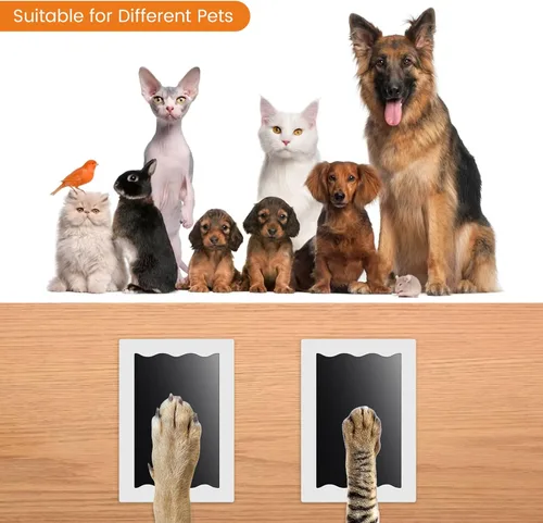 Vista 5 de Nabance Kit de impresión de huellas sin tinta para perros, gatos y bebés, 4 almohadillas de tinta Clean Touch y 8 tarjetas de impresión, kit