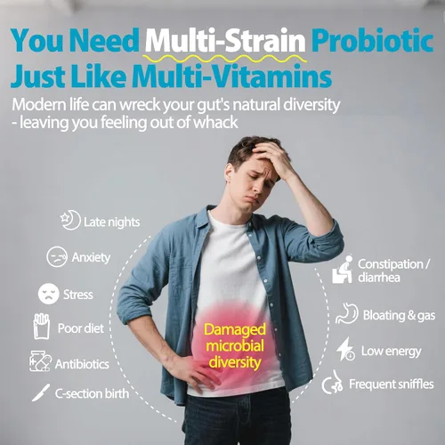 Vista 2 de Life-Space Probióticos de amplio espectro premium, clínicamente probados, 32 mil millones de UFC y 15 cepas diversas, formulados para la salud