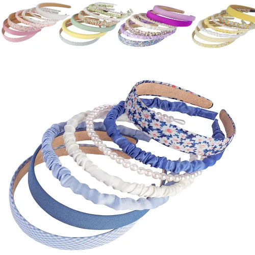 Ooosonlu Diademas de moda con perlas para el cabello, bandas antideslizantes, accesorios para el cabello para mujeres y niñas, diferentes patrones