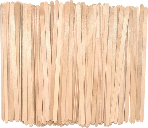 Vista 5 de Agitadores de café de madera, 1000 mezcladores de madera biodegradables desechables con extremos redondos, hechos con madera de abedul natural