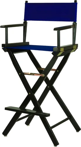 Vista 55 de Casual Home - Silla de director de 18 in, marco negro, lona negra, altura clásica