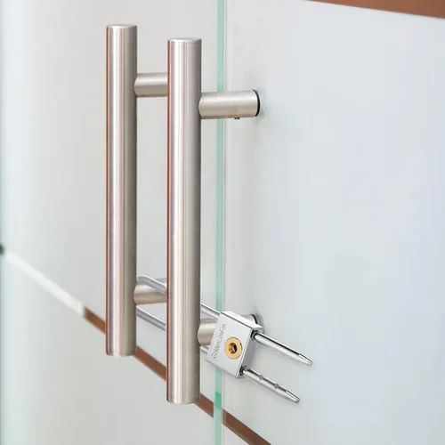 Vista 7 de Candado de grillete largo con llave de latón macizo de 2 pulgadas de longitud ajustable extraíble, grillete plateado para puertas, armarios, cajas