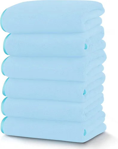 Vista 31 de TENSTARS Juego de 12 paños de alta calidad, secado rápido, terciopelo coral de microfibra suave, altamente absorbente, uso multiusos como baño, spa