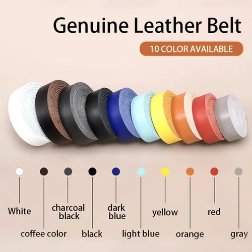 Vista 2 de WUTA Correa de cuero genuino de grano superior, correa en blanco de primera capa de cuero de vacuno para hacer manualidades proyectos de trabajo