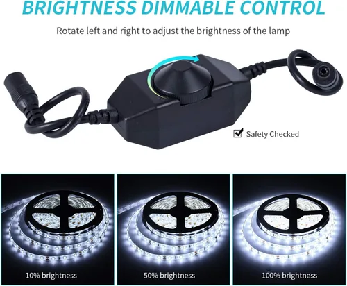 Vista 2 de Tira de luces LED impermeable, intensidad regulable, 16.4 pies / 5m, 300 LED SMD 2835