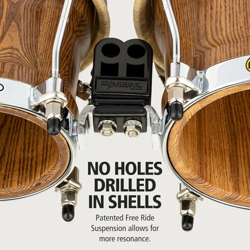 Vista 5 de Meinl Percussion WB500ZFA-M Free Ride Series Woodcraft Bongos, Zebra Acabado Ash - Mate