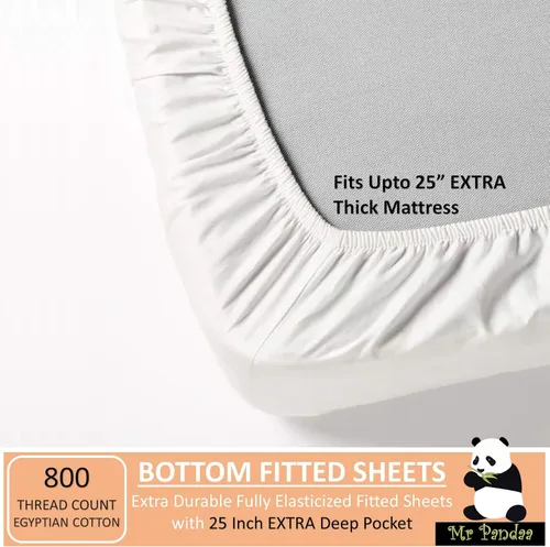 Vista 4 de Juego de sábanas para cama ajustable, suave 100% algodón egipcio de 800 hilos, tejido de satén, juego de 5 piezas con 2 sábanas bajeras, juego