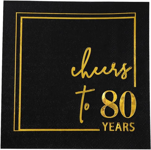 Vista 7 de Servilletas de cóctel de Cheers to Years – Paquete de 50 – Servilletas de cumpleaños de 3 capas de 5 x 5 pulgadas, servilletas desechables