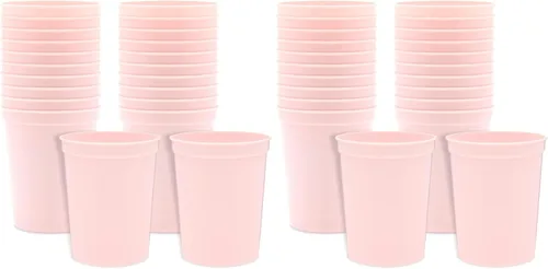 Vista 11 de BLUE PANDA Vasos de plástico azul claro para estadios, 16 onzas, paquete de 24 unidades, vasos reutilizables en blanco para fiestas y regalos