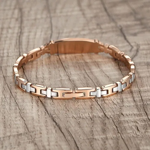 Vista 15 de LinnaLove Lady Medical Alert - Pulseras médicas de acero inoxidable para mujer, 7.5 pulgadas