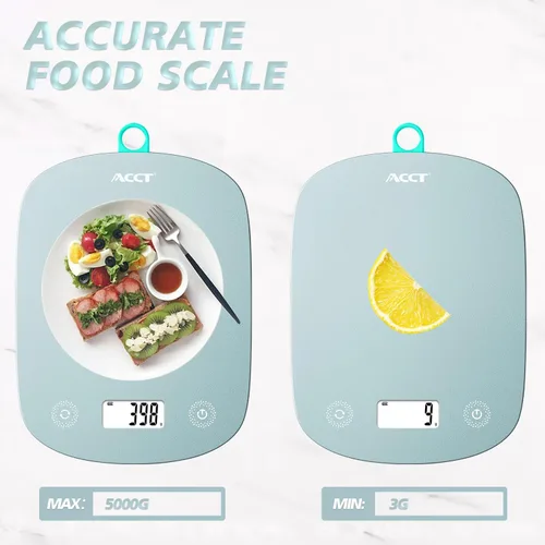 Vista 2 de Báscula digital de alimentos de 11 lb/0.1 oz, báscula digital de Verde