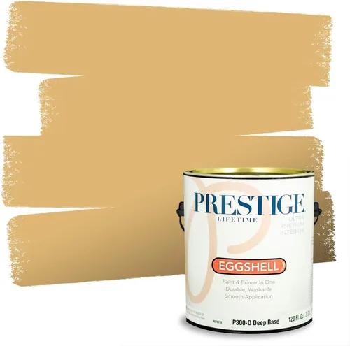 Vista 184 de PRESTIGE Pinturas de pintura exterior e imprimación en uno, 1 galón, plano, combinación comparable de Benjamin Moore* Manzanilla*