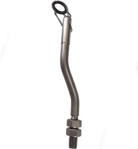 Varilla guía de acero inoxidable plateado OD8mm resistente con ojal de cerámica, acción rápida, soporte de caña de pescar giratoria para peces