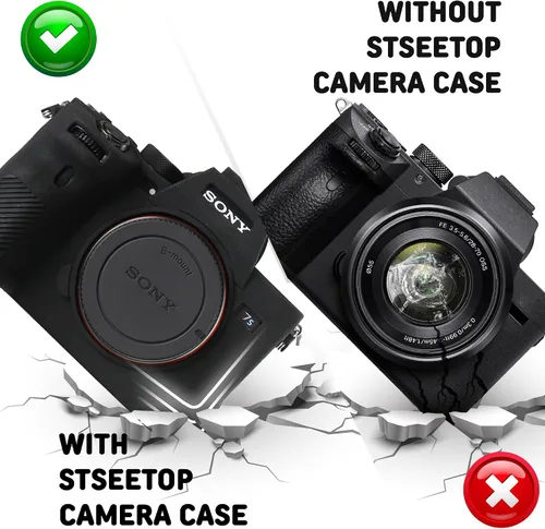 Vista 5 de Funda de cámara para Sony A7SIII A7siii A7S3 - Funda protectora de silicona DSLR, jaula desmontable, a prueba de golpes, a prueba de polvo (negro)