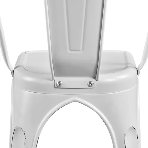 Vista 14 de Yaheetech Juego de 4 sillas de comedor de metal, sillas de cocina apilables industriales con asiento superior de madera para comedor, restaurante