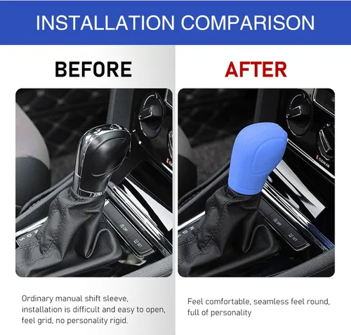 Vista 4 de 1 funda universal para pomo de palanca de cambios de automóvil, cómodo cambio universal, antideslizante, protector de palanca de cambios
