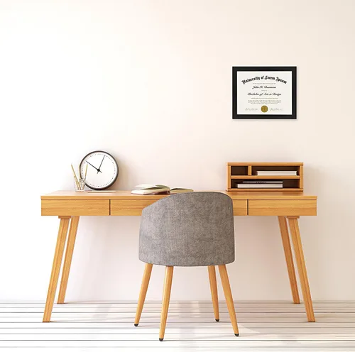 Vista 4 de Americanflat - Marco de diploma de 8.5 x 11 pulgadas con vidrio resistente a las roturas - Marcos de documentos con madera de ingeniería - Colección