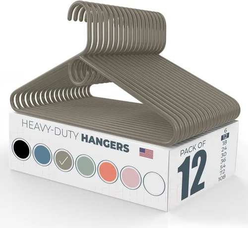 Vista 60 de Neaties Paquete de 6 perchas de ropa resistentes, fabricadas en los Estados Unidos, perchas de plástico de capacidad de 8 libras para ropa